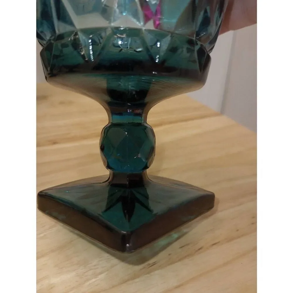 Vintage colony Park Lane, Indiana glass, footed sherbert dishes. Aqua blue-green